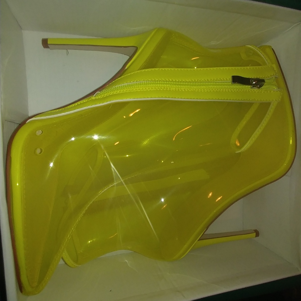 Transparent Yellow Booties
